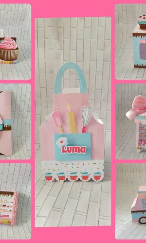 Arquivos de Corte Kit Confeitaria Menina