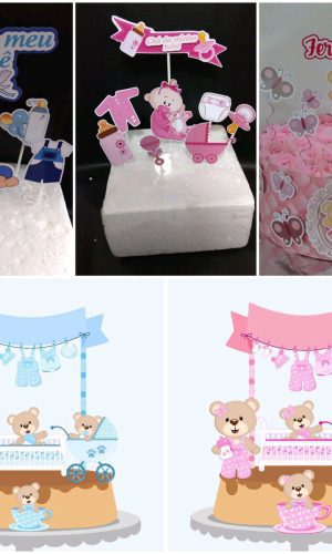 ARQUIVOS DE CORTE TOPO DE BOLO chá de bebê