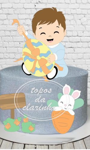 Arquivos de Corte Topo de Bolo Menino Pascoa