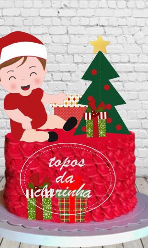 Arquivos de Corte Topo de Bolo Natal Baby Camada