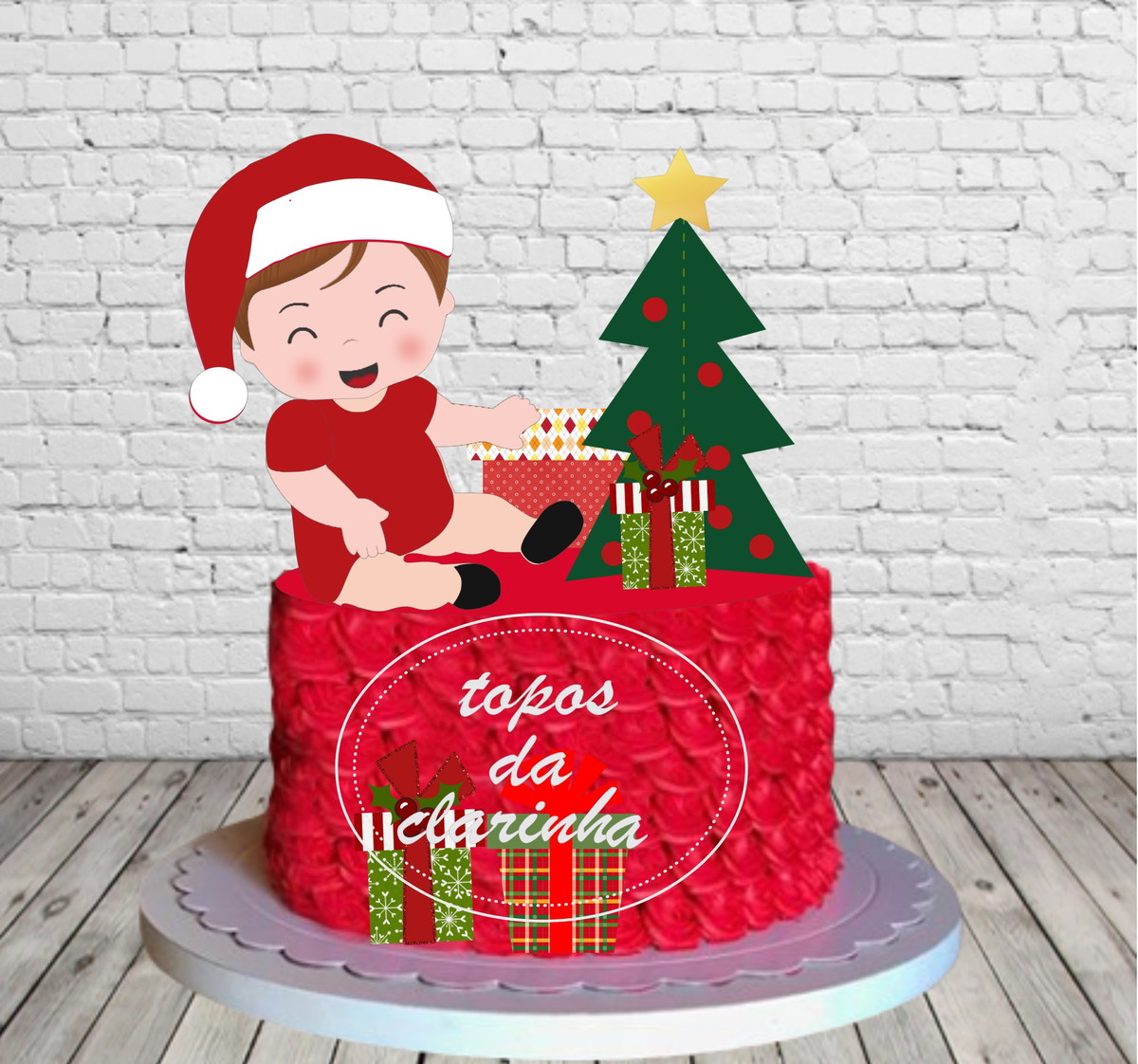 Arquivos de Corte Topo de Bolo Natal Baby Camada