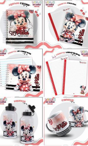 Arquivos Digitais Combo Etiquetas Minnie
