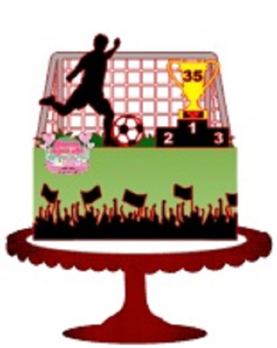Arquivos Silhouette topo de bolo em camadas Futebol