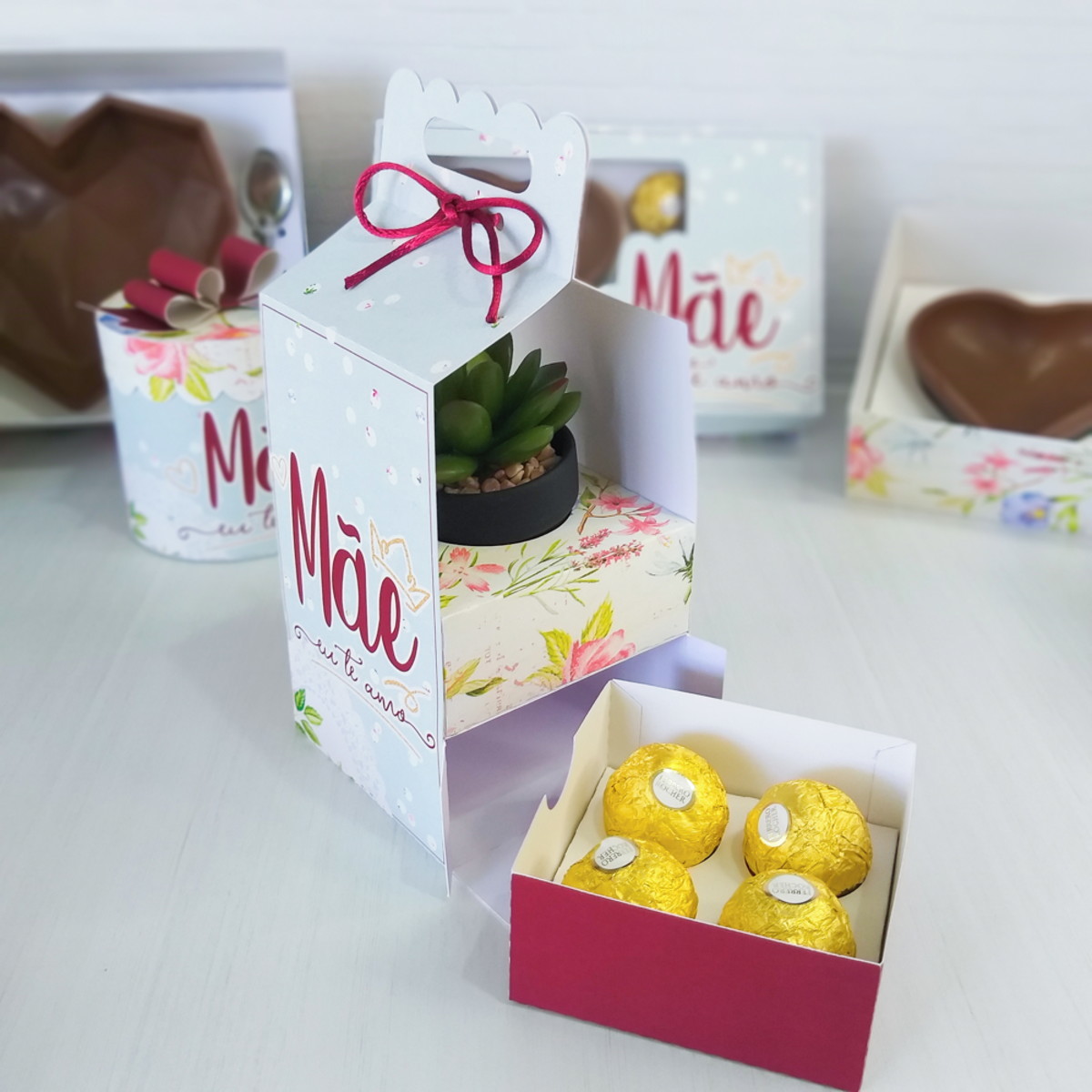 735- ARQUIVO DE CORTE Caixa Suculenta e doce Dia das Mães