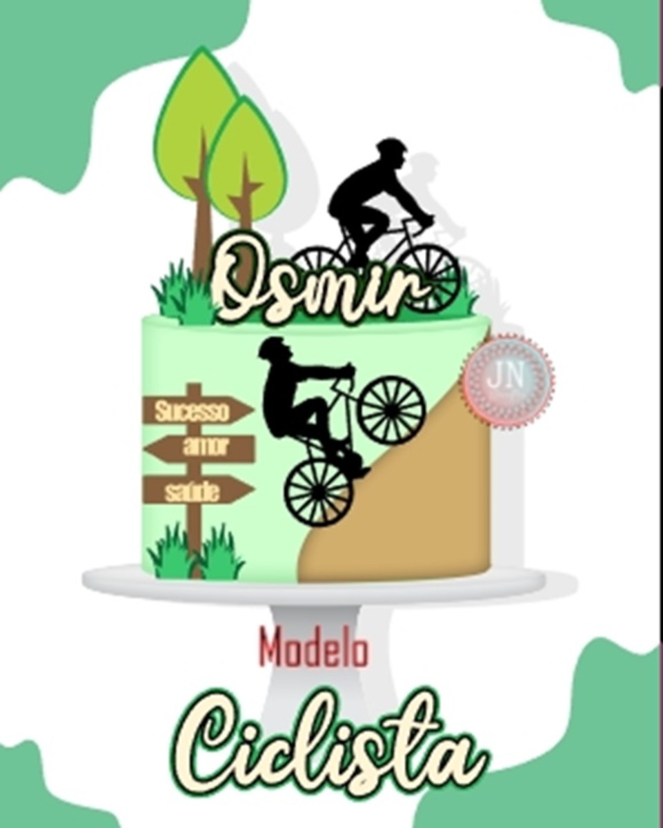 Ciclista Masculino-topo de Bolo Arquivo de Corte e Impressão