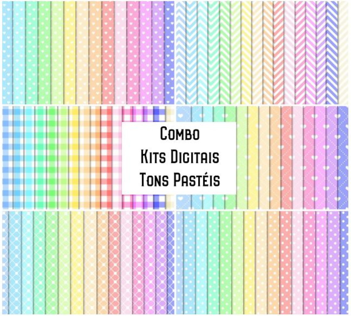 Combo de Kits Digitais em Tons Pastéis #1319#