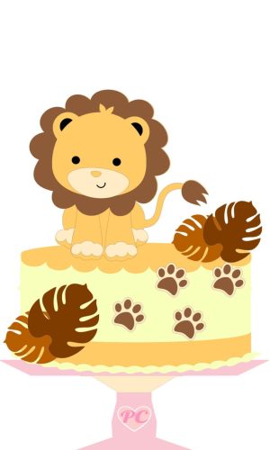 KIT C/ 5 ARQUIVO DE CORTE: TOPO DE BOLO LEÃOZINHO CUTE 003