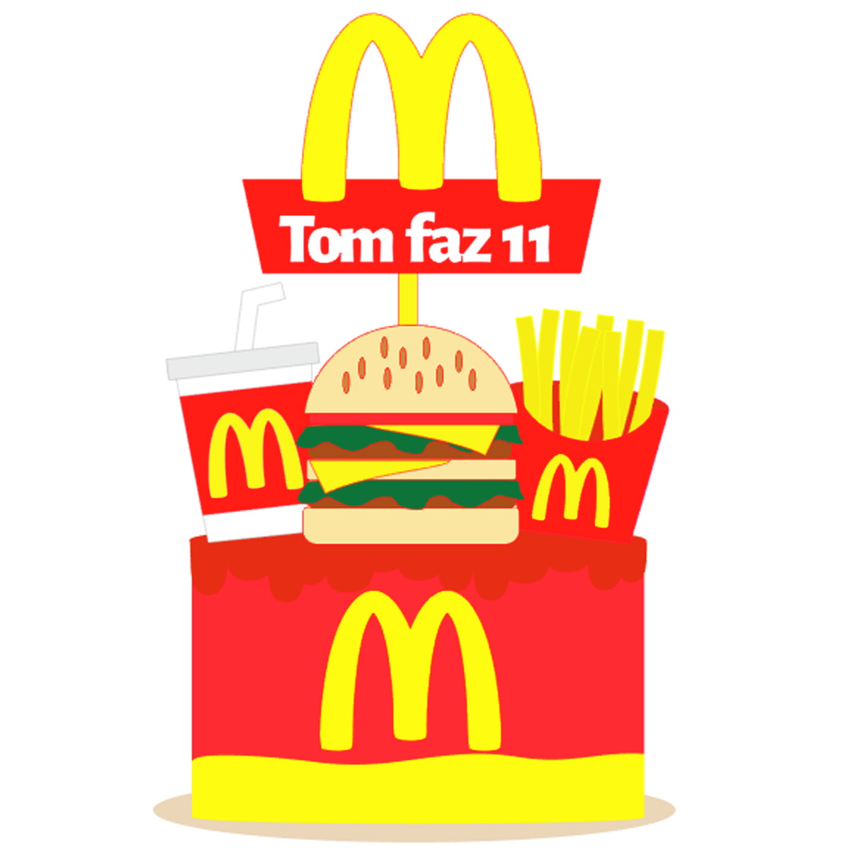 Kit C/ 5 Arquivo De Corte: Topo De Bolo Mc Donalds 004