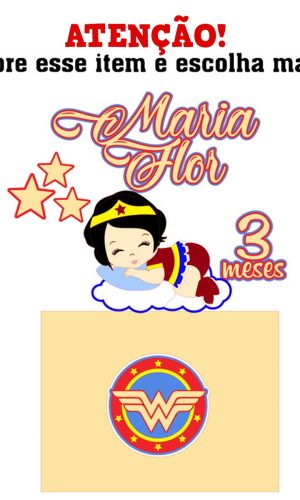 KIT C/ 5: ARQUIVOS DE CORTE: TOPO MULHER MARAVILHA BABY 001