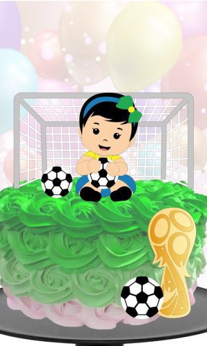 Kit Com 5 Arquivos De Corte: 09 - Futebol Topo De Bolo