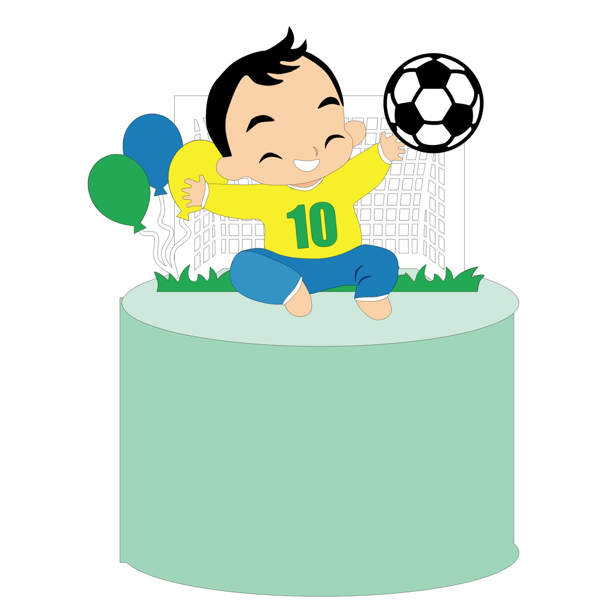 Kit com 5 Arquivos de Corte: 13 - Futebol Topo de Bolo