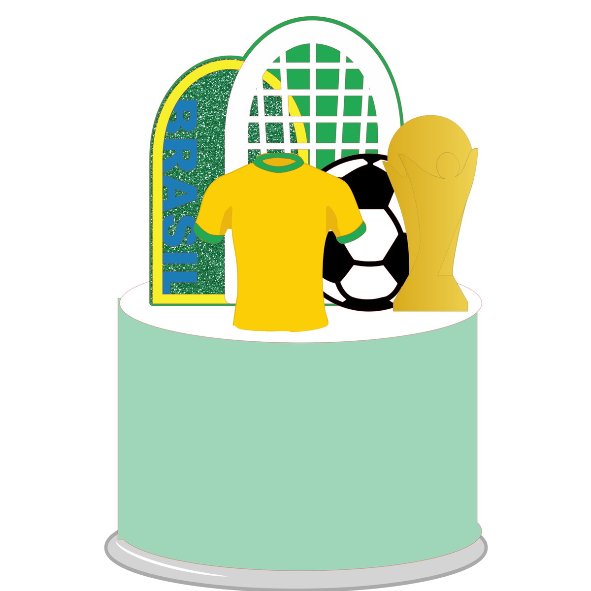 Kit com 5 Arquivos de Corte: 26 - Futebol Topo de Bolo