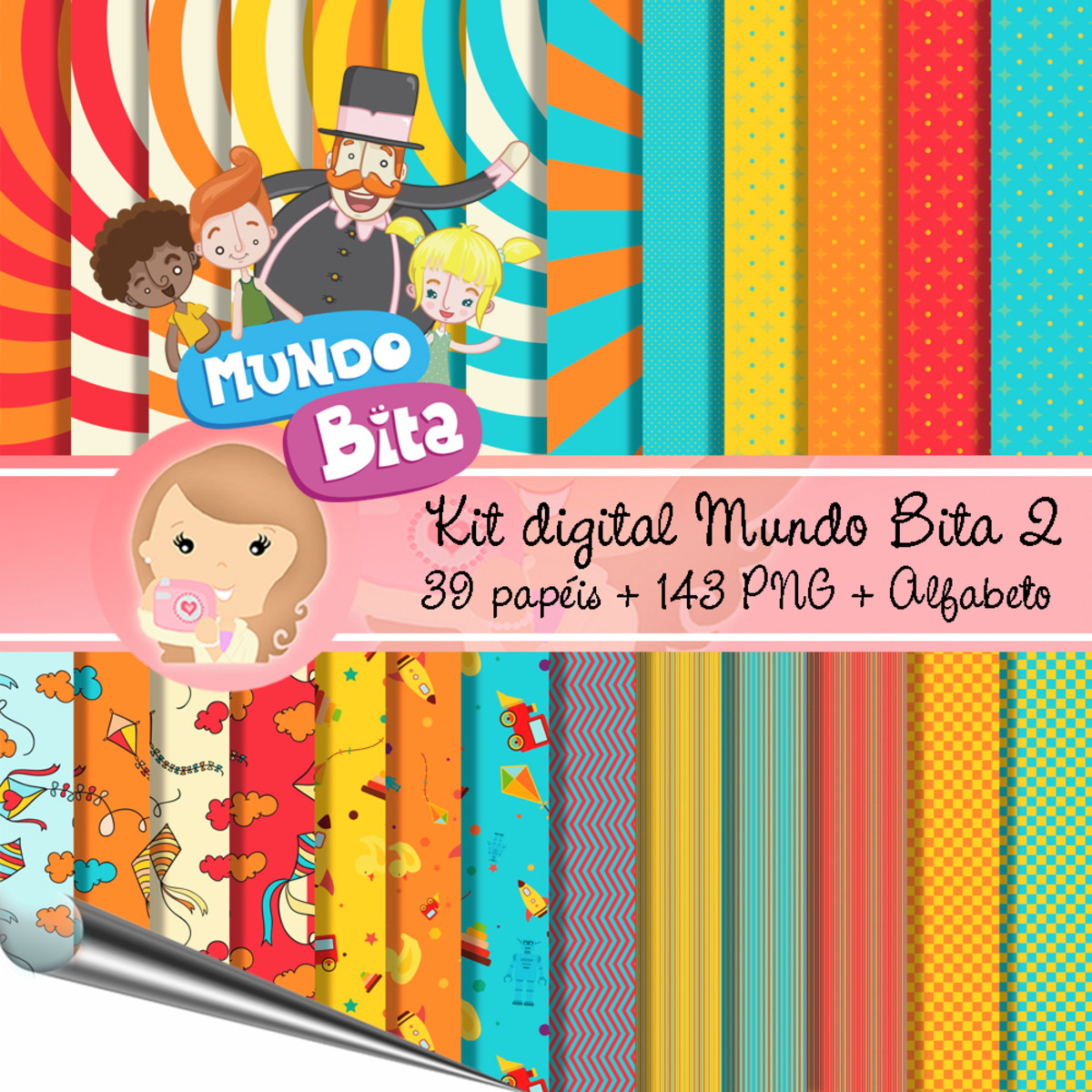 Kit digitais Bita e os Animais + papeis - Imagem 4
