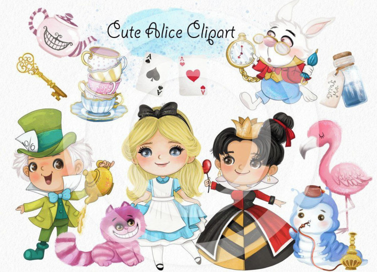 Kit Digital Alice no País das Maravilhas Aquarelado 1489