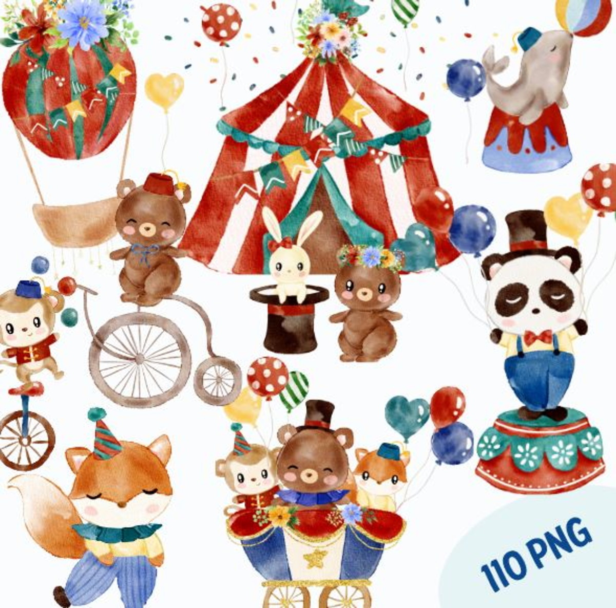 Kit Digital Circo Aquarela 1262