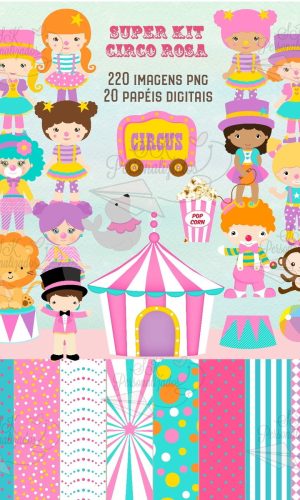 Kit Digital Circo Rosa 1085