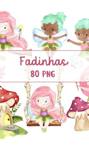 Kit Digital Fadinhas Aquarela 1202