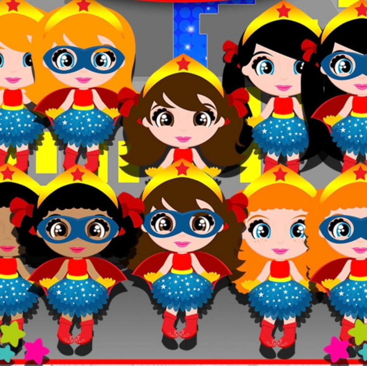 kit Digital Mulheres Maravilha PNG- Scrapbook