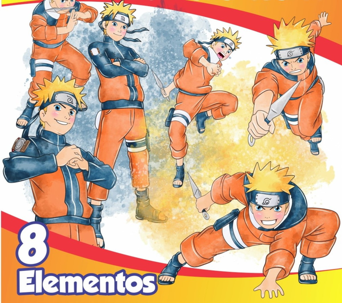 Kit Digital Naruto Aquarelado 1596