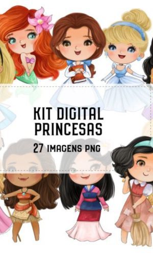 Kit Digital Princesas Aquarela 1958
