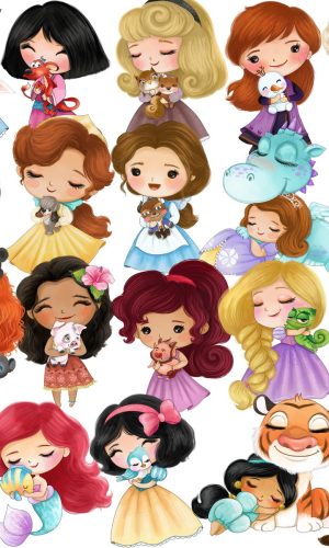 Kit Digital Princesas e Animais Aquarela 1033