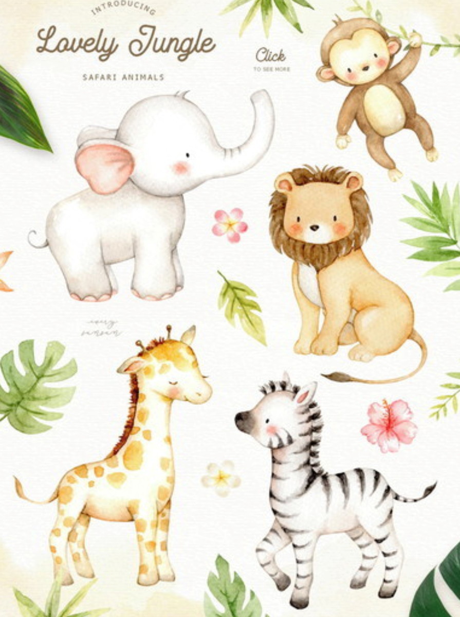 Kit Digital Safari Aquarela 1157