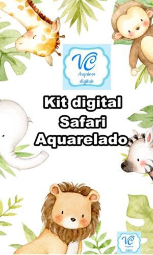 Kit Digital Safari Aquarelado 2