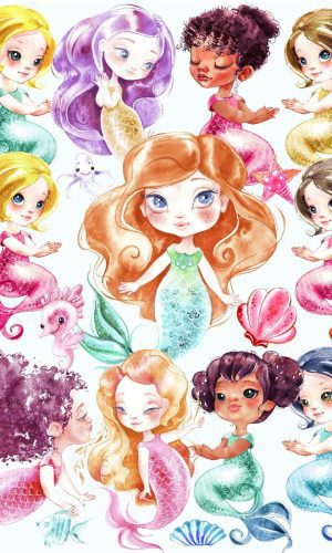 Kit Digital Sereias Aquarela 875772