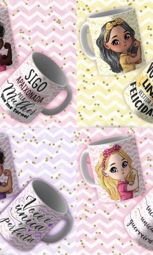 Kit Digital Sublimação Caneca Dia da Mulher - 7 Artes