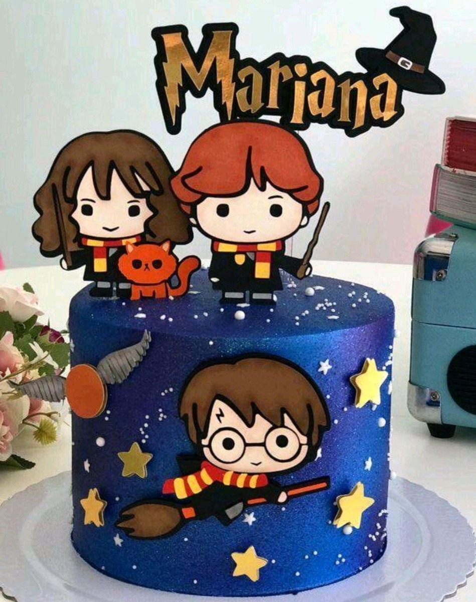 Topo de Bolo Harry Potter Cute 2 + 4 Arquivos a Sua Escolha