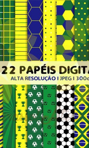 Kit Papel Digital Copa Do Mundo Futebol E Ganhe +3 Produtos