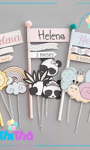 Kit Topo de Bolo Mesversário Menina
