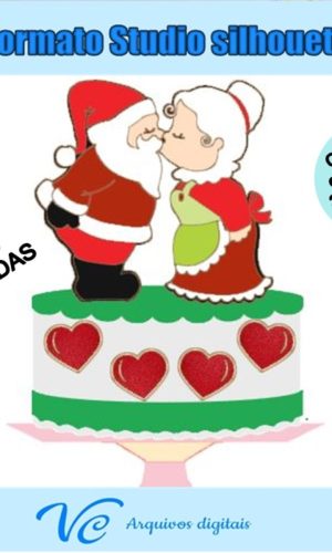 M101- Arquivo de corte Topo de bolo Natal Papai Noel -01