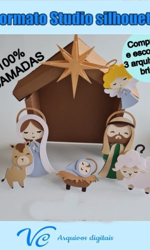 M116- Arquivo Corte Topo de bolo Natal Presépio -02