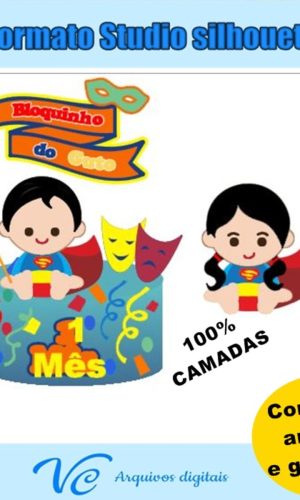 M171- Arquivo de corte Topo Bolo Carnaval bebês