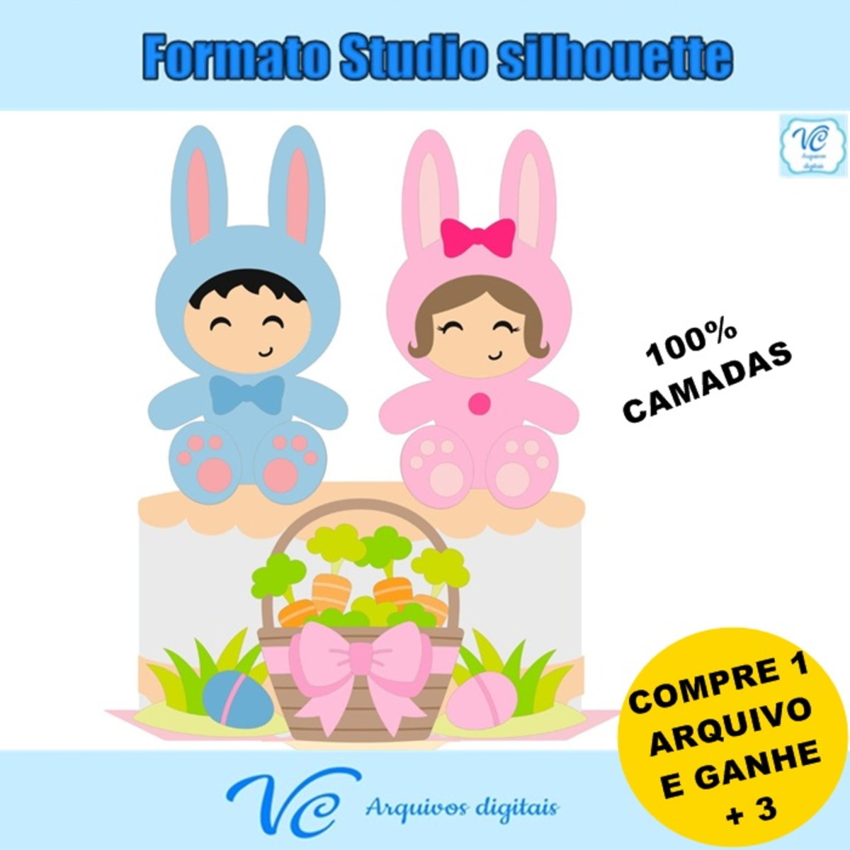 216- ARQUIVO DE CORTE TOPO DE BOLO COELHINHO DA PASCOA BEBÊ