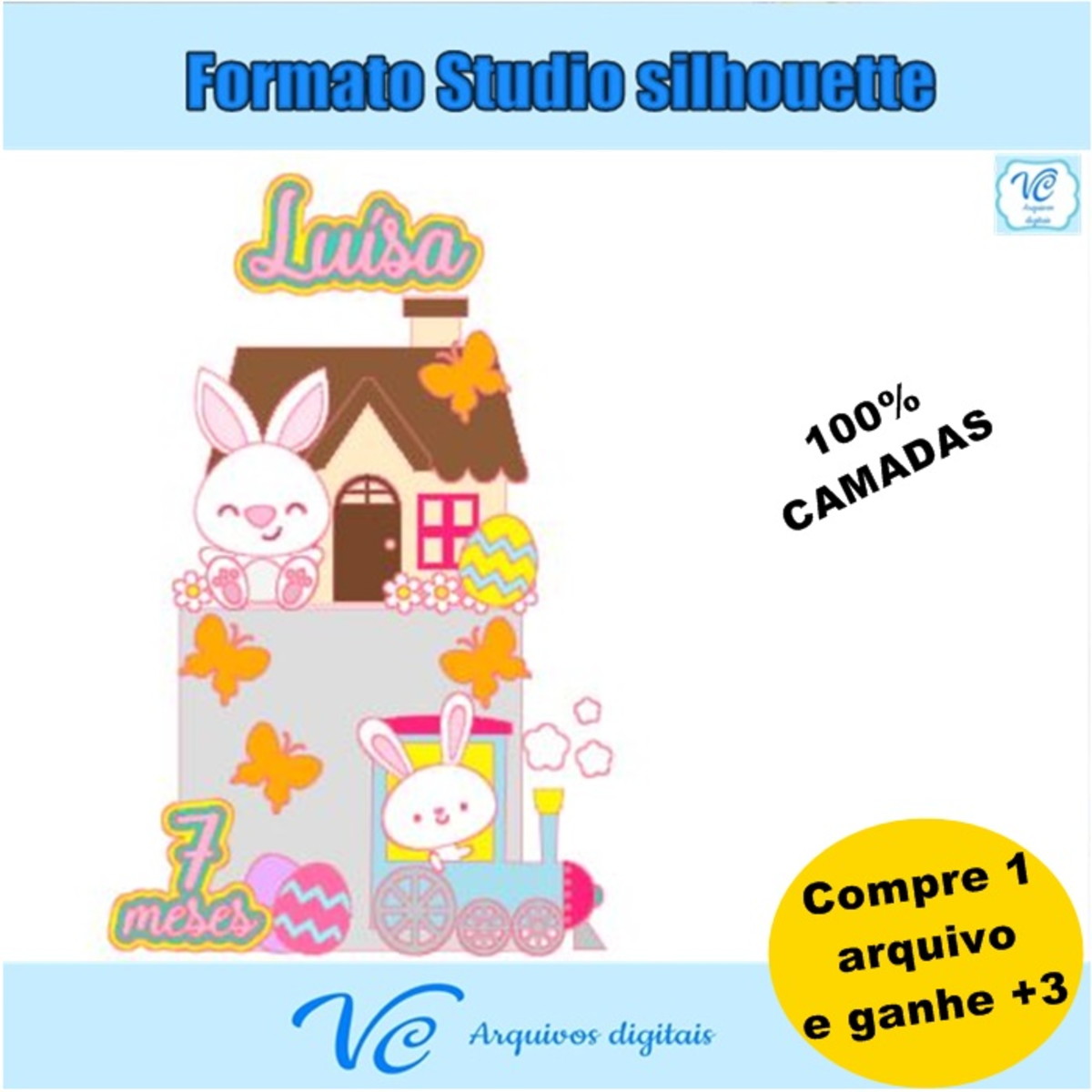 M212- ARQUIVO DE CORTE PASCOA TOPO BOLO COELHINHO CASINHA