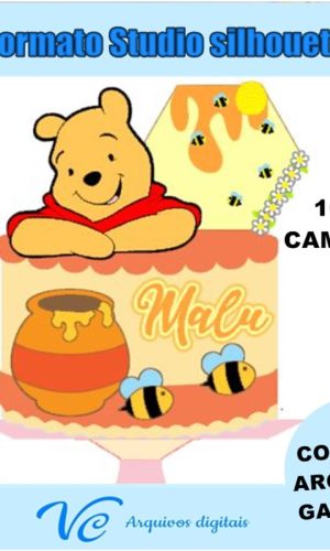 M260- Arquivo Corte Topo de bolo Ursinho Pooh
