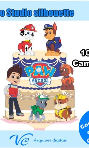M298- Topo de Bolo PATRULHA CANINA-Arquivo de corte