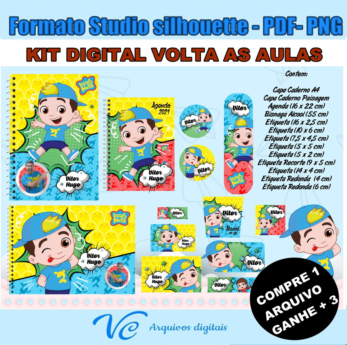 M617- Arquivo de corte Volta ás Aulas Lucas Neto