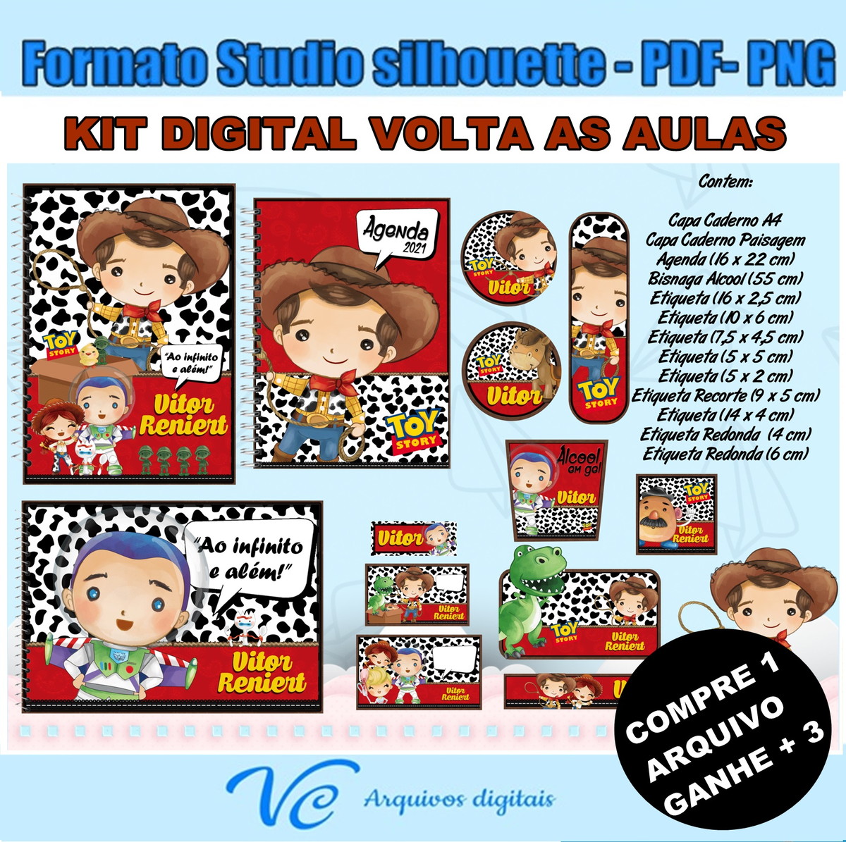 M625- Arquivo de corte Volta ás Aulas Toy Story