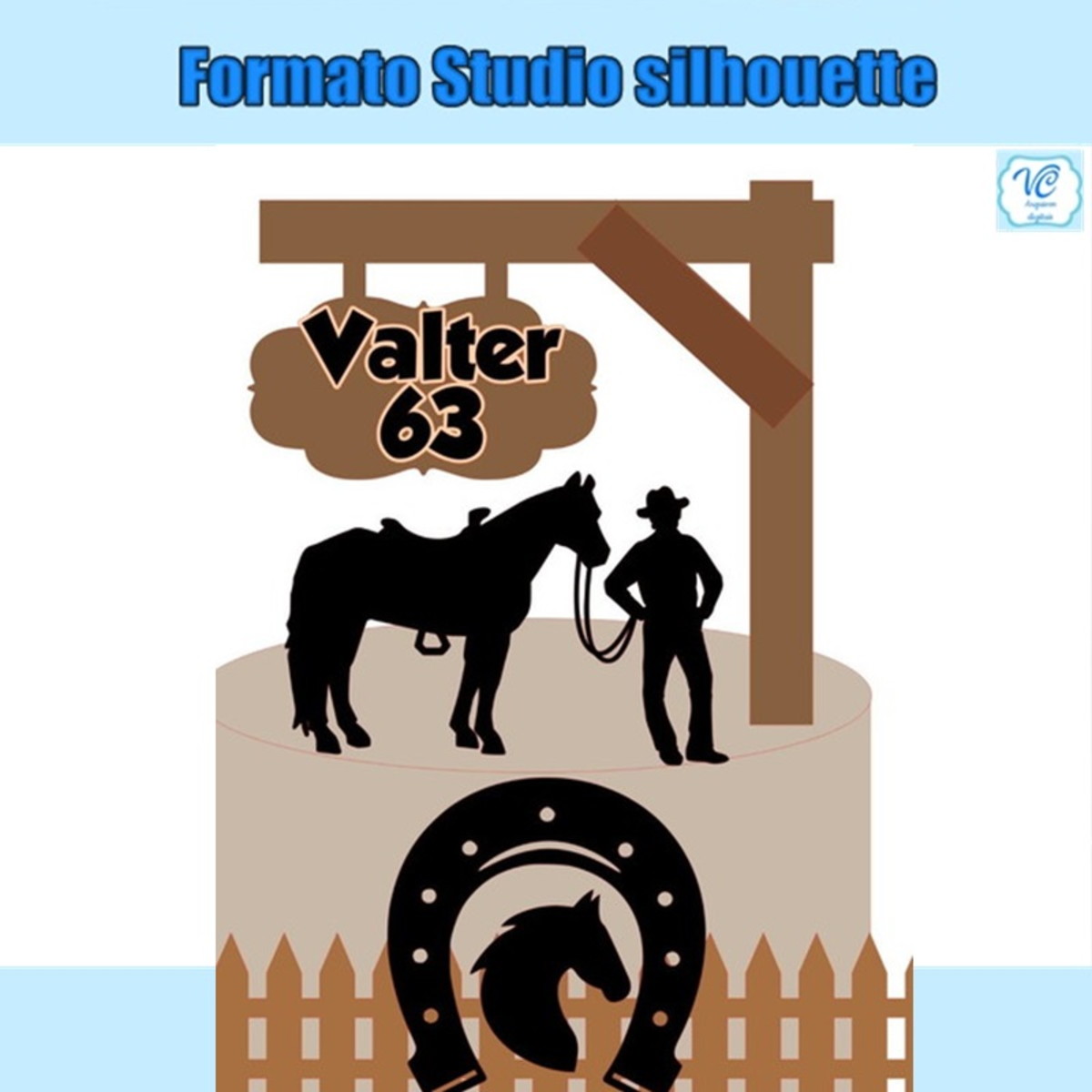 M73- Arquivo de Corte Topo Bolo Cowboy Vaqueiro Vaquejada 01