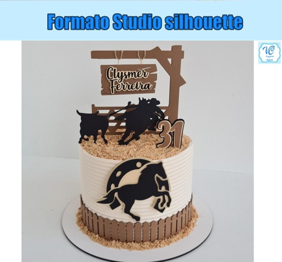 M76- Arquivo de Corte Topo Bolo Cowboy Vaqueiro Vaquejada 04