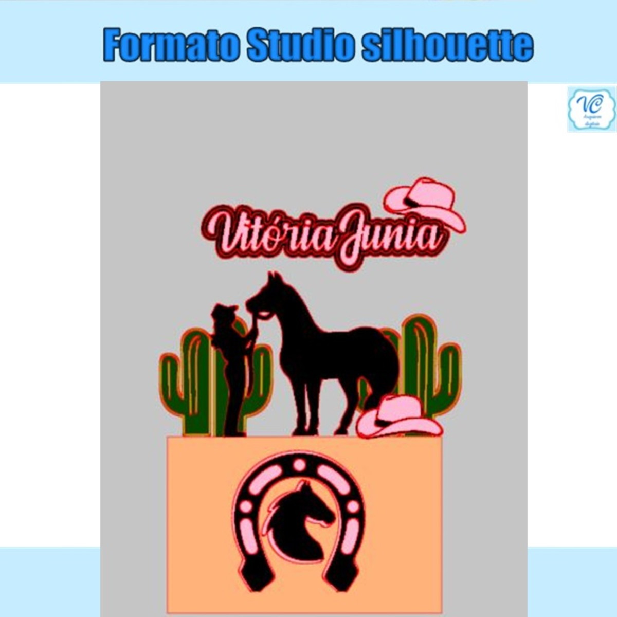 M77- Arquivo de Corte Topo Bolo Cowgirl Cowboy Vaqueira 01