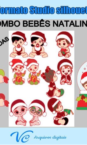 M857- Arquivo de Corte Bebes de Natal em Camadas Combo