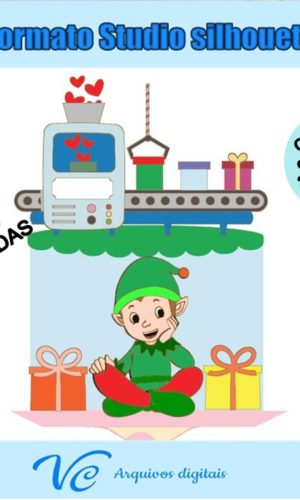 M90- Arquivo de Corte Topo de bolo Natal Duende