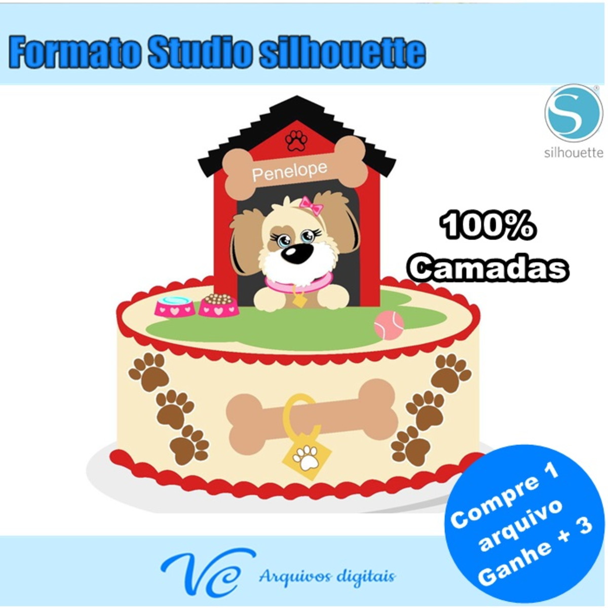 M958- Arquivo de corte topo PETS CAMADAS 7