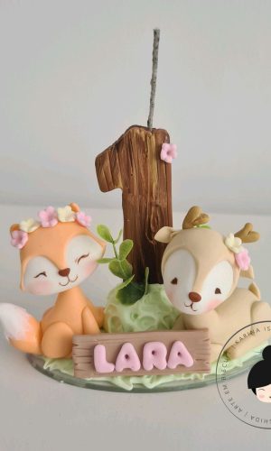 Mini Topo de Bolo- Animais Bosque