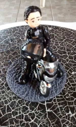 Motoqueiro personalizado topo de bolo