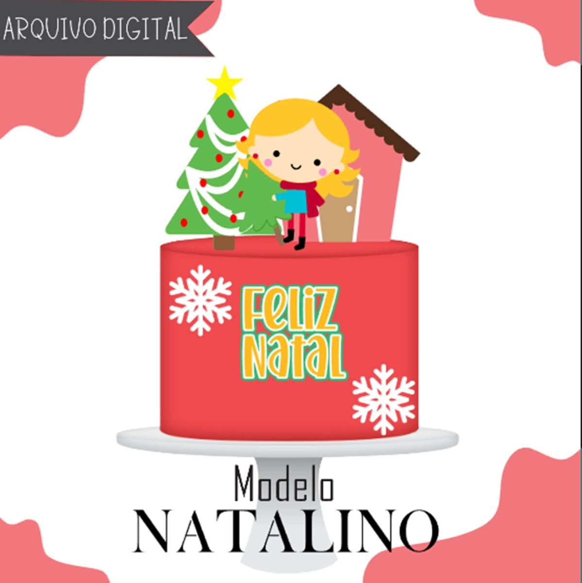 Natal Natalino-topo de Bolo Arquivo de Corte e Impressão(4)